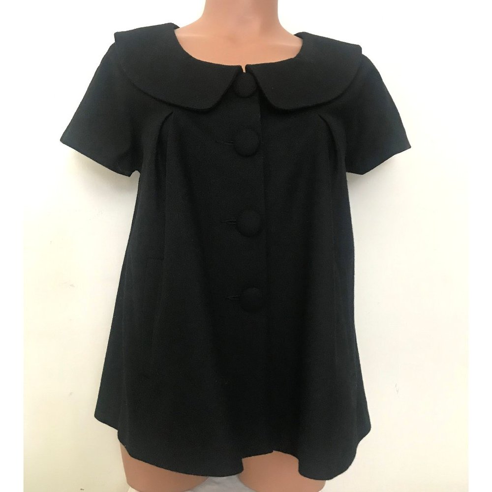 Gracie short sleeve wool blend pea coat jacket S